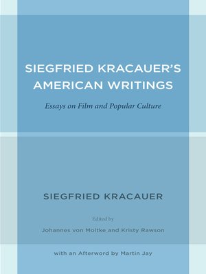 cover image of Siegfried Kracauer's American Writings